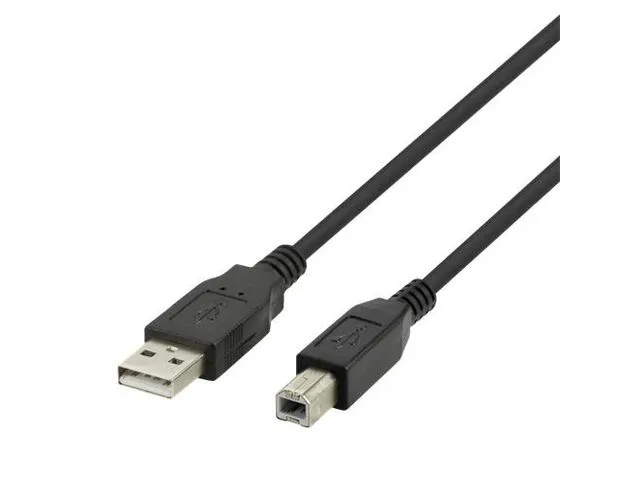 DELTACO Kabel DELTACO USB 2.0 A/B 3m sort