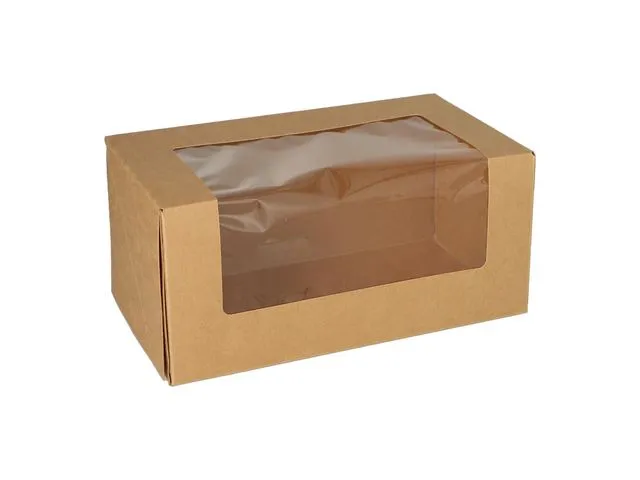 PAPSTAR Kakeeske 22x12x10cm m/lokk vindu (25)