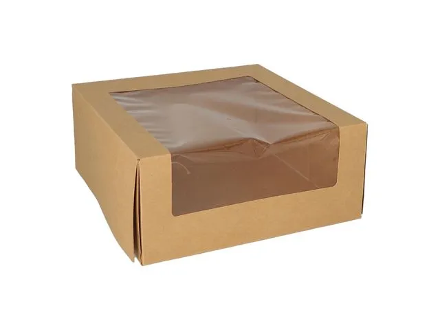 PAPSTAR Kakeeske 23x23x10cm m/lokk vindu (25)