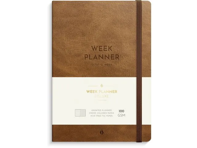 Burde Kalender Week Planner Deluxe A5 cognac