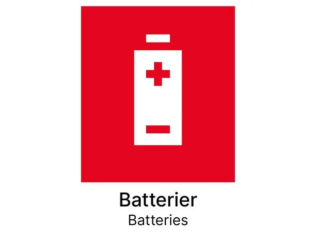 Kildesorteringsetikett Batteri A5