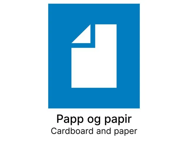Kildesorteringsetikett Papp og Papir A5