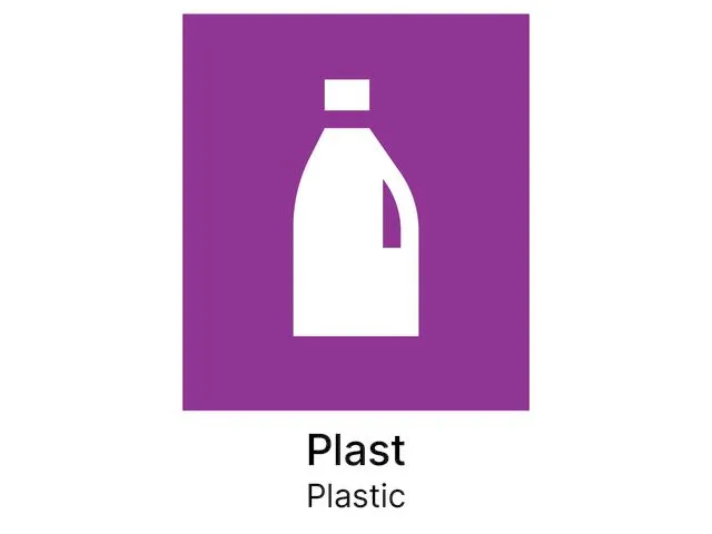 Kildesorteringsetikett Plast A5