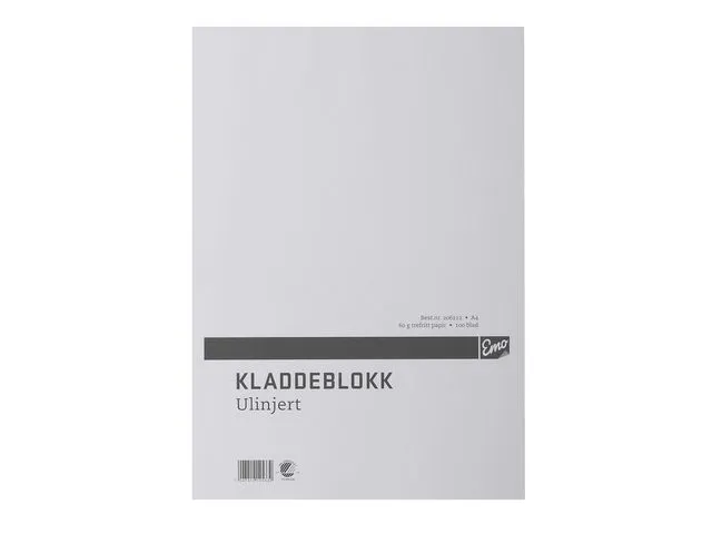 Emo Kladdeblokk A4 60g 100 blad ulinjert