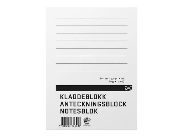 Legacy Own Brand Kladdeblokk EMO A6 60g 100 blad linjer