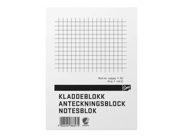 Legacy Own Brand Kladdeblokk EMO A6 60g 100 blad ruter