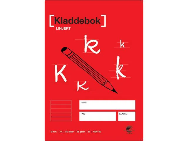 kladdebok, A4, 210 mm x 297 mm, 55  g/m², 50 blad, linjert