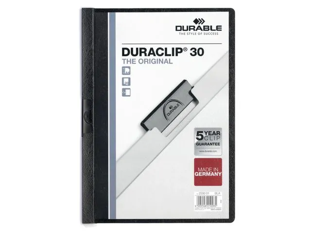 Durable Klemmappe DURACLIP 30 ark sort