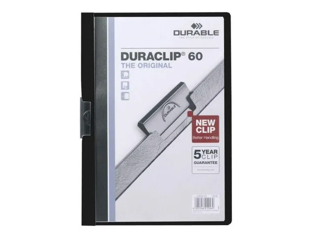 Durable DURACLIP klemmappe, A4, 60 ark, sort