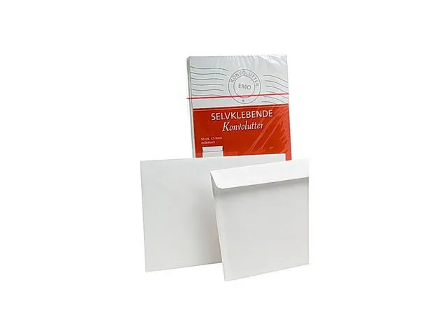 Emo forretningskonvolutt, International C5, 229 x 162 mm, selvklebende, papir, hvit
