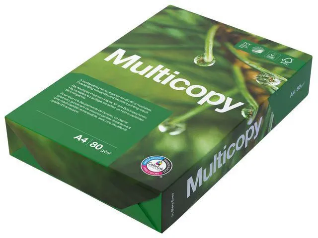 Multicopy A4, 80 g/m² papir for laserskrivere, blekkskrivere og kopimaskiner, hvitt