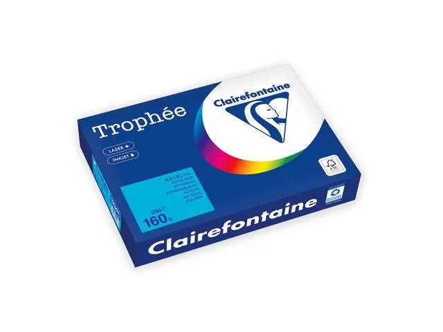 Clairefontaine Kopipapir TROPHEE A4 160g aquablå (250)