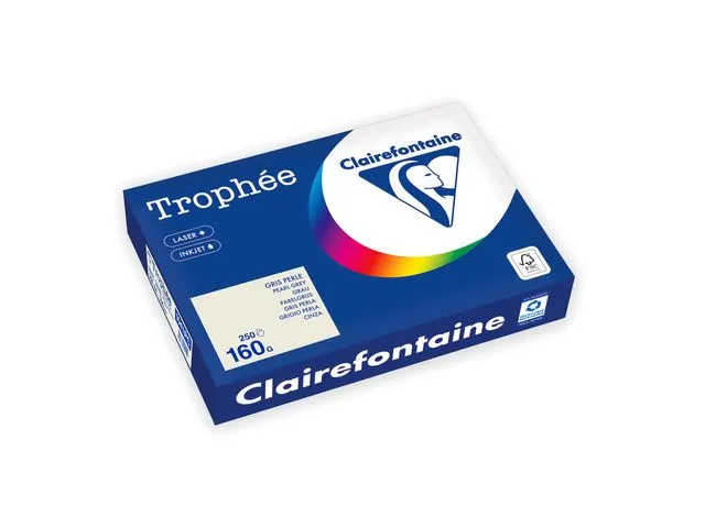 Clairefontaine Kopipapir TROPHEE A4 160g perlegrå (250)