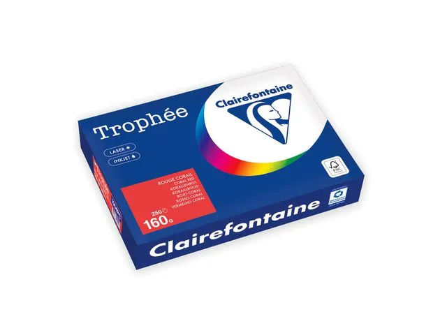 Clairefontaine Kopipapir TROPHEE A4 160g rød (250)