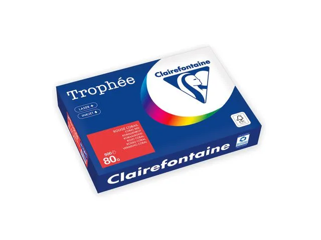Clairefontaine Kopipapir TROPHEE A4 80g koralrød (500)