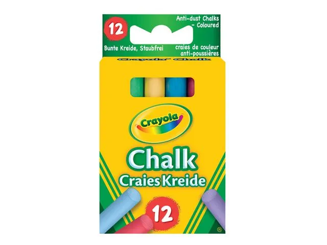 CRAYOLA Kritt, støvfri, assorterte farger