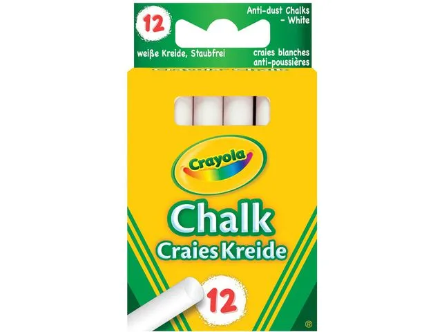 CRAYOLA Kritt, støvfri, hvit