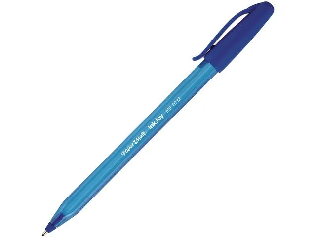 Paper Mate kulepenn InkJoy 100 RT, middels tykk spiss på 1 mm, blå kropp, blått blekk