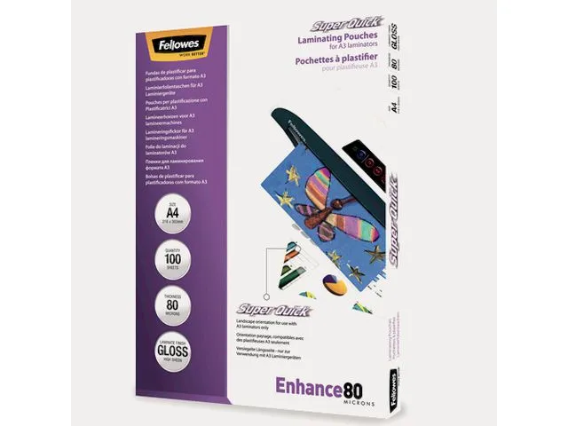 Fellowes Lamineringslomme FELLOWES A4 80 SQ (100)