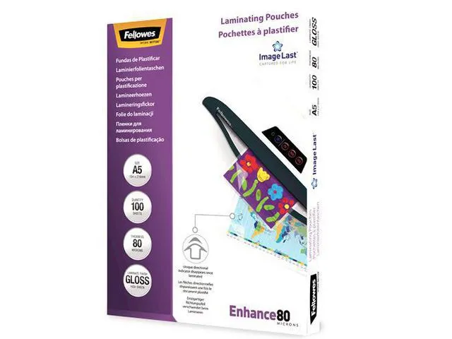 Fellowes Lamineringslomme FELLOWES A5 80my (100)