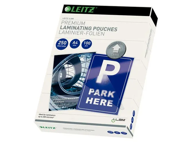 Leitz Lamineringslomme LEITZ A4 UDT 250my, fp med 100 stk