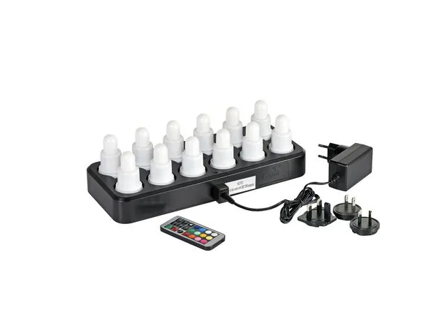 Duni Ledlys DUNI farger 12stk m/ladestasjon