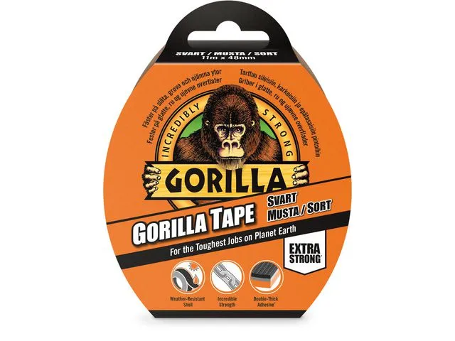 GORILLA Lerretstape GORILLA sort 11m
