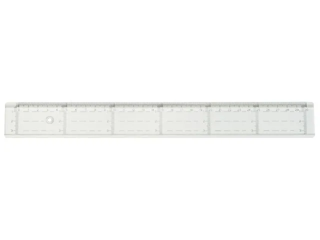 ARDA linjal, polystyren, 30 cm, gjennomsiktig