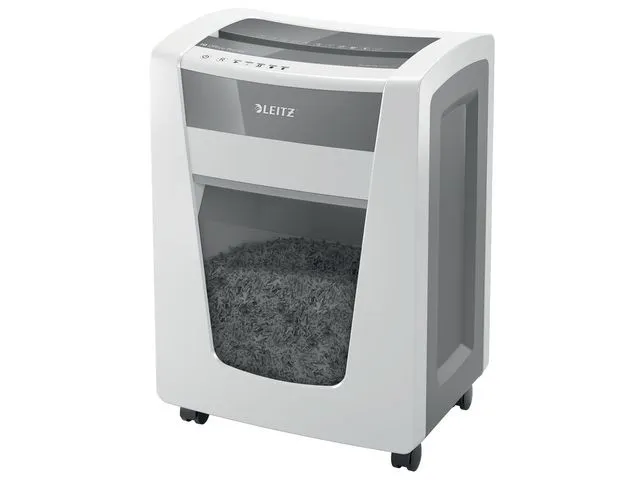 Leitz makuleringsmaskin IQ Office Pro, P5, mikroskjærende, 15 ark, 30 liters beholder, kutter følgende: papir, stifter, binders