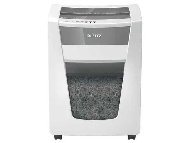 Leitz makuleringsmaskin Leitz IQ Office Pro, P6+, ultramikroskjærende, 5 ark, 30 liters beholder, kutter følgende: papir, stifter, binders