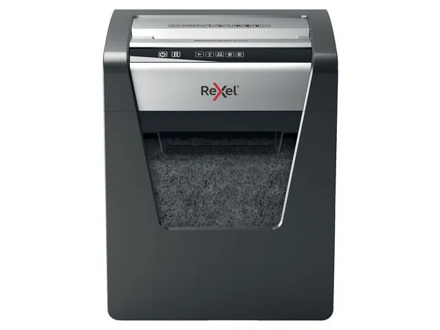 Rexel krysskuttende makuleringsmaskin, Rexel Momentum X415, 15 ark, 40mm skjærebredde, svart