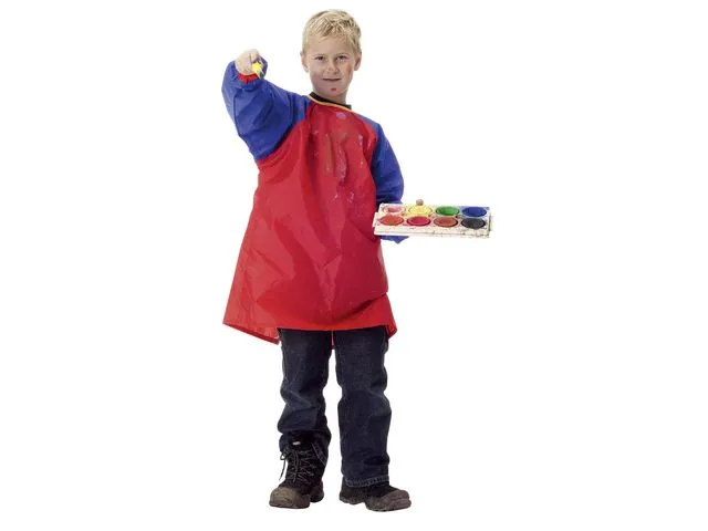 PLAYBOX Maleforkle 3-5 år 65cm rød/blå