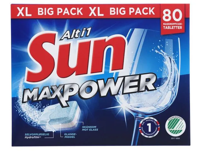 Sun Maskinoppvask SUN MaxPower Alt i 1 (80)