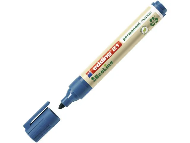 edding merkepenn 21 EcoLine, permanent, kulespiss, 1,5–3 mm strekbredde, blå
