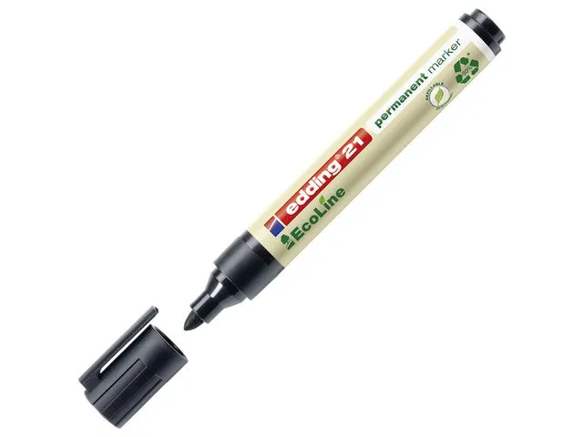 edding merkepenn 21 EcoLine, permanent, kulespiss, 1,5–3 mm strekbredde, sort