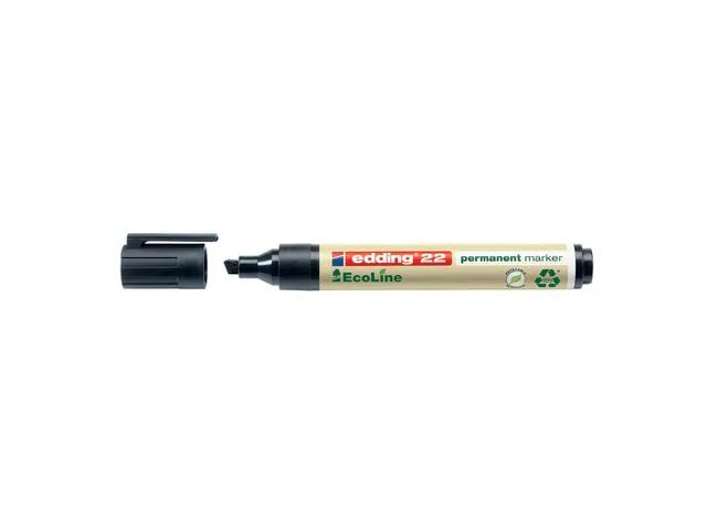 edding merkepenn 22 EcoLine, permanent, skråskåret spiss, 1–5 mm strekbredde, sort