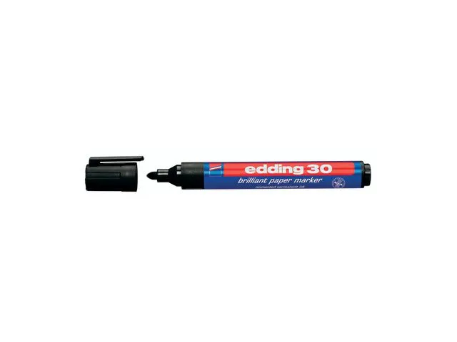 edding 30 Brilliant Paper Marker middels tykk kulespiss 1,5–3 mm strekbredde, sort