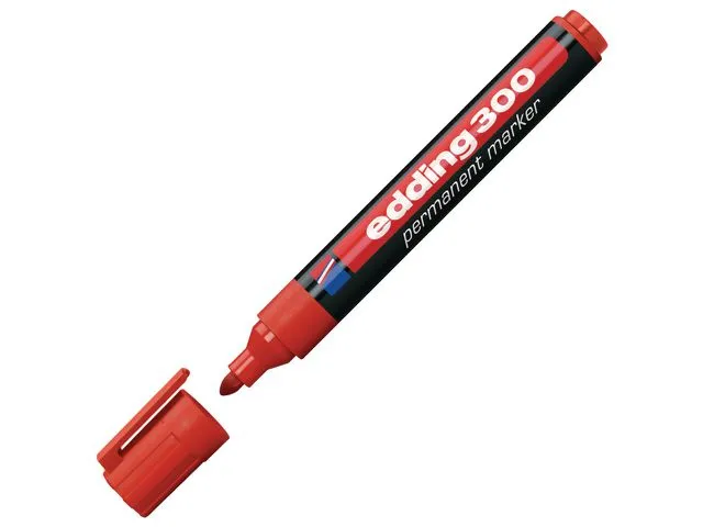 edding 300 permanent merkepenn med kulespiss 1,5–3 mm, rød