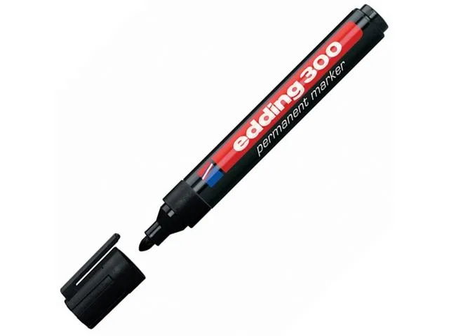 edding 300 permanent merkepenn med kulespiss 1,5–3 mm, sort