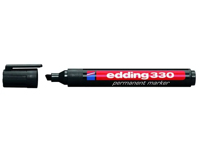 edding 330 permanent merkepenn med skråskåret spiss 1–5 mm, sort