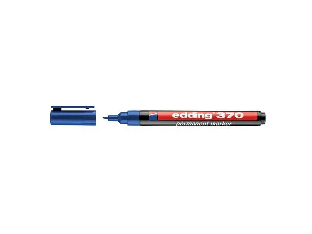 edding 370 permanent merkepenn fin kulespiss 1 mm strekbredde, blå