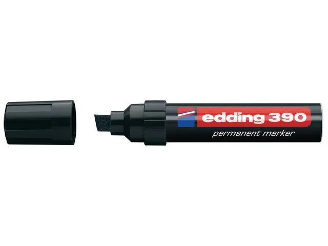 edding 390 permanent merkepenn med skråskåret spiss 4–12 mm strekbredde, sort