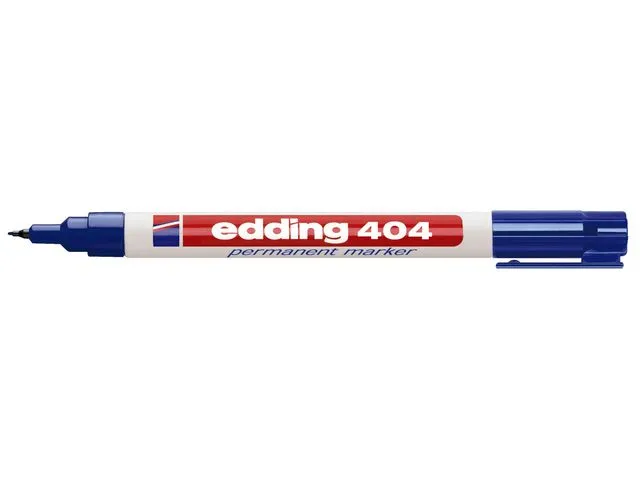 edding 404 permanent merkepenn ekstra fin kulespiss 0,75 mm strekbredde, blå