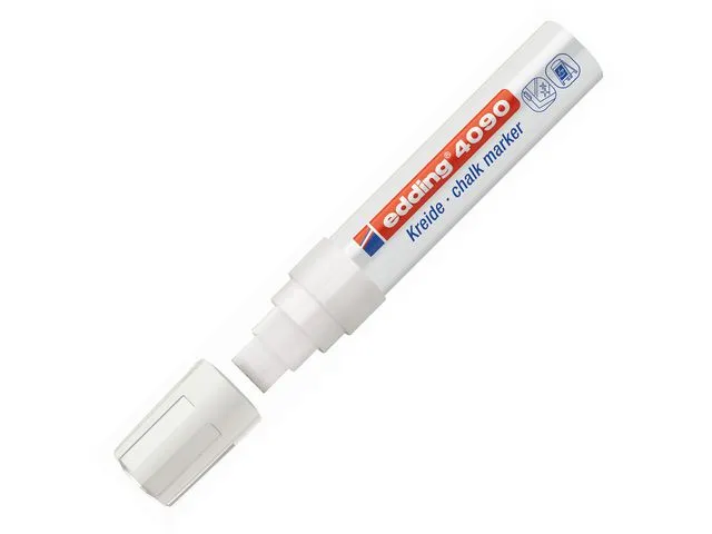 edding 4090 Chalk Marker skråskåret spiss 4–15 mm, hvit