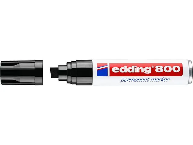 edding 800 permanent merkepenn med skråskåret spiss 4–12 mm, sort