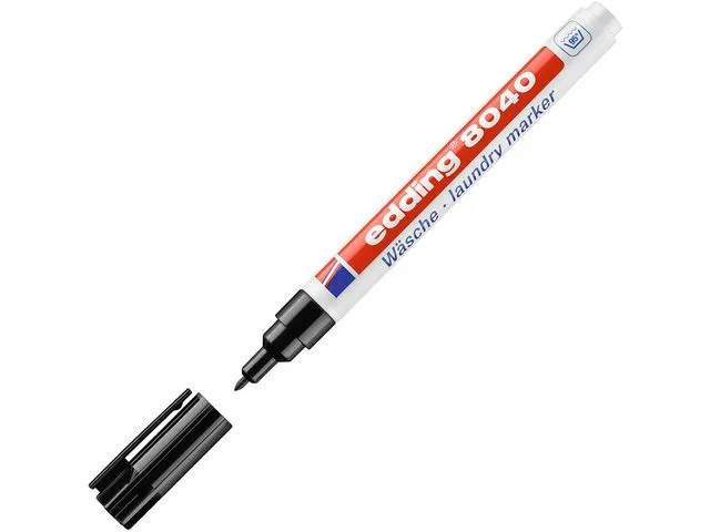 edding 8040 Laundry-merkepenn med kulespiss, 1 mm, sort