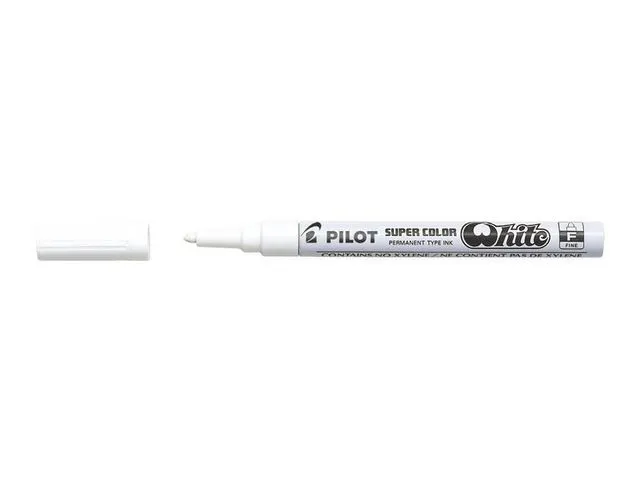 Pilot tegnetusj Super Color, tynn kulespiss, 3,0 mm, hvit