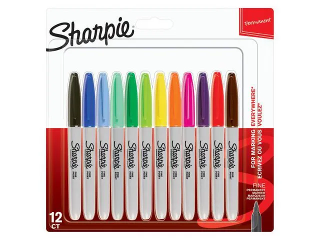 Sharpie Merkepenn SHARPIE F ass farger (12)