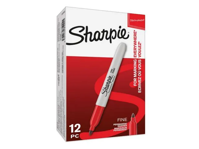 Sharpie Merkepenn Fine, 0,9 mm, rød