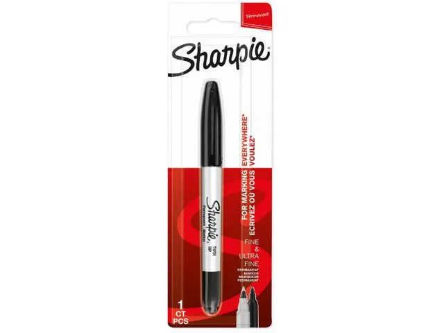 Sharpie Merkepenn SHARPIE Twin Tip EF+F sort